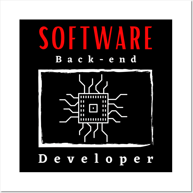 Software Back-End Developer motivational design Wall Art by Digital Mag Store